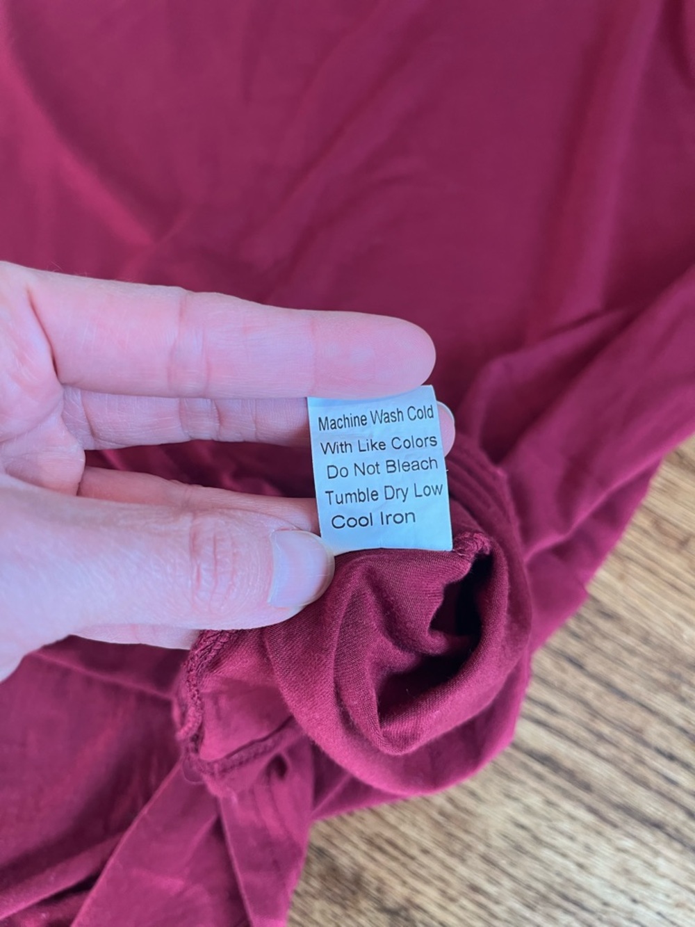 Piko 1988 Long-Sleeve Scoop Neck Loose Fit Bamboo Top Burgundy size M - Picture 6 of 9